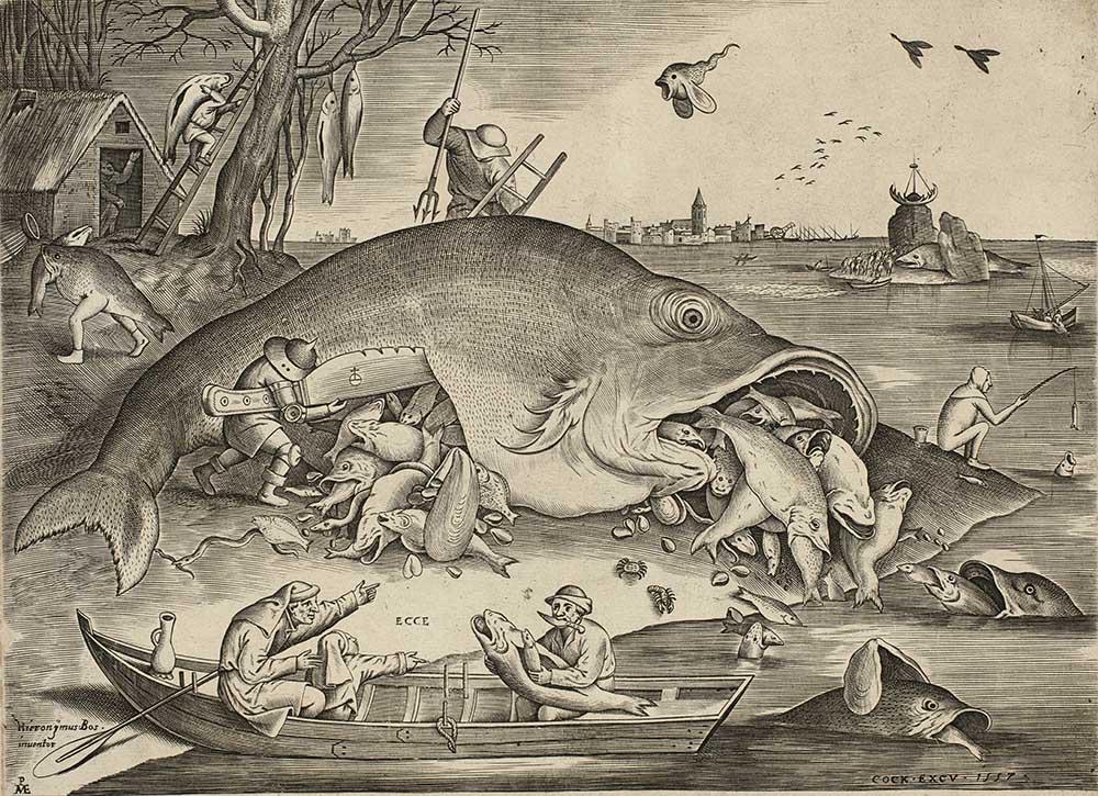 A Parábola dos Peixes Grandes e dos Peixes Pequenos (Pieter Bruegel, o Velho, 1556)